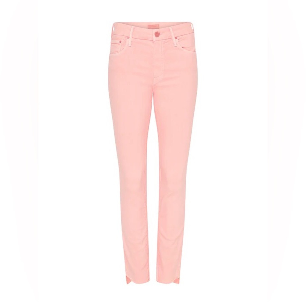Mother Pink Lemonade Looker Ankle Step Fray Jeans - Picture 6 of 12